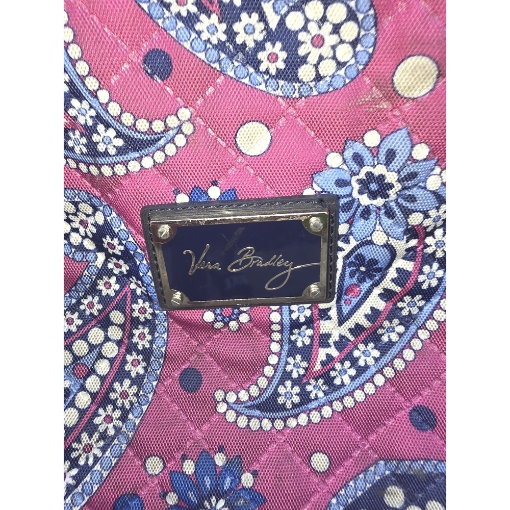 Vera Bradley Rolling Suitcase Lge Paisley Quilted Expandable See Pics Flaws - Picture 4 of 13
